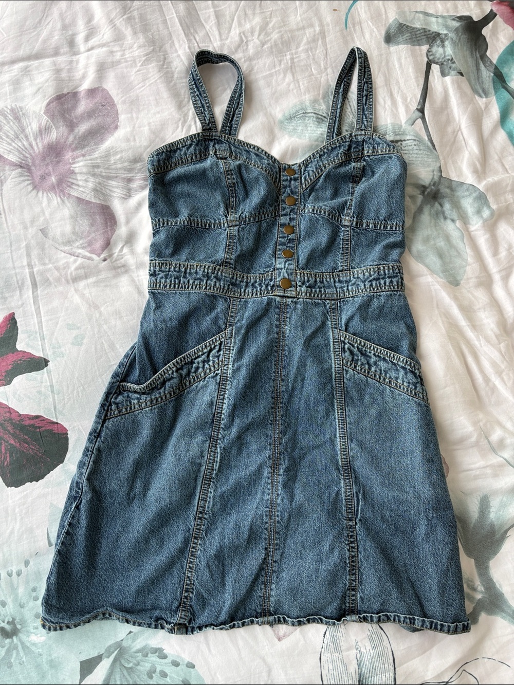 Japna Denim Mini Dress in Blue 100% Cotton
